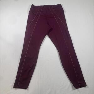 Nike Yoga Dri-Fit Women's Maroon Active Workout Leggings Size L